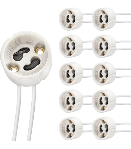 Lot De 10 Douilles GU5.3 En Céramique Blanche Pour Spots MR16 12V - Neuf