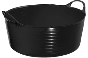 Perry Equestrian No.7119 Flexi-Fill Shallow Tubs/Trugs 15 Litre Capacity, Black