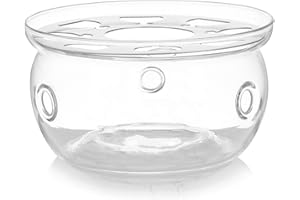 MOZENTEA Supporto scaldavivande in vetro, base universale per teiera bollitore per candele per riscaldare tè, caffè o latte G-T-TW1