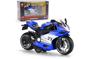 FCXVXCL Motorbike Toys Highly Simulation Motorbike Model Motorcycles Toy for Kids Motorcycle Alloy Collection Hobby Gift Racing Model Decoration Friction Powered Vehicle Blue