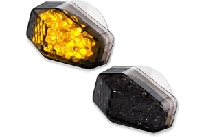 Germany Motorsports LED motorcykel beklädnad blinkers mini blinkers för förklädnad e-testad rök grå tonad 12 V (lämplig för S