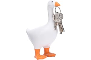 Pumpumly Goose Magnetic Key Holder, Resin Goose Statue, Magnetic Tool Holder Home Decoration, Cute Animal Figurines Keys Holder, for Keys, Glasses, Bells - Orange, 8 x 10 x 15 cm