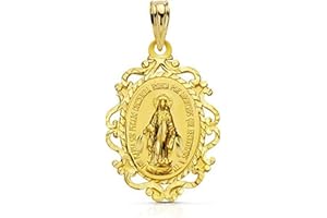 SEBAOTH Medalla Virgen Milagrosa Oro Ley 18 Ktes. 24mm