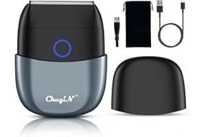 CKEYIN Rasoir Electriques Hommes,USB Tondeuse Barbe avec capuchon,Rasoir de Voyage Rasoir Électrique sans fil et Rechargeable pour Hommes,Professionnels éTanches Mini Rasoir Électrique, Cadeau Homme