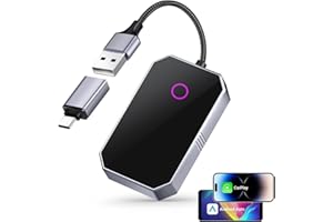 ChapStick 2 in 1 Wireless Carplay Adapter, Unterstützun CarPlay/Android Auto, Wireless Carplay Dongle, mit Type-C Adapter, Bluetooth/WiFi, Plug & Play, Unterstützung Siri & Assistent