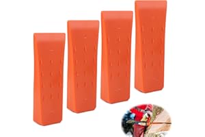 SWAWIS Kettensägen Fällkeil, Forstkeil Baumkeile, Baum-Fällkeil 6 Zoll, Kunststoff Forstkeil, Schlagfest Keil zum Kontrollierten Fällen von Bäumen Schlagfest(4 Stück Orange)