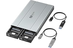 SAN ZANG MASTER - Caja de disco duro NVMe dual M.2 de aluminio de 10 Gbps compatible con SSD M.2 PCIe NVMe