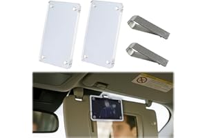 NineSSJLY Set of 2 Car Picture Frames Sun Visor - Magnetic Acrylic Frame for 6 x 9 cm Photos with Clamp Holder and Adhesive - Car Pendant Personalised, Sunglasses Holder, Photo Clip Car