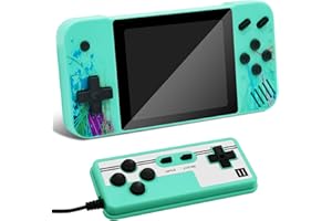 HIGOAL Handheld retro game console for kids, 3.5-inch LCD screen, preloaded with 800 classic retro video games, portable game console, mini arcade electronic toy gift for boys and girls (green)