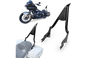‎PSLER Motorrad Abnehmbare Sissybar Rückenlehne Beifahrer 22 Zoll Zweck Sitz Rückenlehne Kissen Verstellbar Klappbar Abnehmbar für Touring Street Glide Electra Glide Road Glide Road King 2009-2024