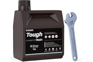 ELEGOO Resina Tough con Alta Dureza, Baja Viscosidad y Contracción Mínima, Compatible con Impresora 3D MSLA/LCD/DLP, Gris 2000g