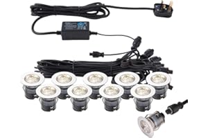 ENDON Saxby 73348 Ikon Pro CCT 3000K/4000K IP67 Outdoor Recessed Decking Lights Polished Stainless Steel 35mm