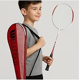 WELLCOLD 2 Adet Profesyonel Badminton Raketi, Deluxe &Ccedil;anta, HK107, Kırmızı