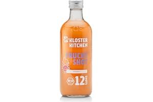 ‎KLOSTER KITCHEN Kloster Kitchen Bio Ingwer Shot Frucht Vitamin 12SHOTS 360 ml mit echten Ingwerstückchen I Ingwershot vegan I Glasflasche I ohne Zusatzstoffe & mit natürlicher Süße (inkl. 0,25€ EINWEG Pfand)