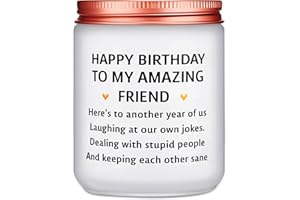 WOMPOLLE Funny Birthday Gifts for Women Friend Bestie,Happy Birthday Candle Gift for Friend,Friendship Gifts for Women Bestie,Candle Gift for Female Coworker Sister
