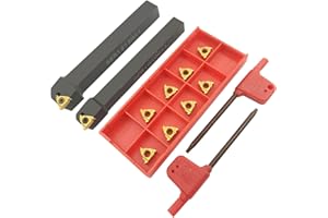 ASZLBYM 3/8 "1/2" Barra di alesatura SER1010H11+SER1212H11 Tornio Interno Filettatura Tornitura Tool Holder con 10 pz 11ER A60 Interno Filettatura Carburo Tornitura Inserti