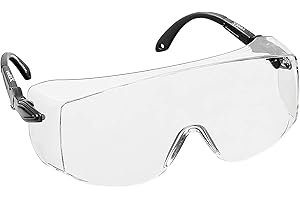 voltX OVERSPECS Safety Goggles Over Glasses – Large Fit, Anti-Fog, Scratch-Resistant, UV400 Protection Adjustable Temples, Clear Lens CE EN166F & UKCA Lab, Construction, DIY, Welding