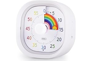 Timer Visivo da 60 Minuti per Bambini, GeeRic LED Lampeggiante Conto a Rovescia Silenzioso Orologio Colorato Sveglia Assistente Gestione Tempo Scrivania Timer Visivo per Cucina,Aula,Ufficio