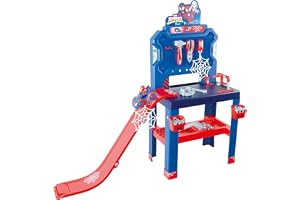 Smoby - Spidey - Bricolo Center - DIY - Många spelfunktioner - Bil att montera - 90 tillbehör - Från 3 år - fransk tillverkni