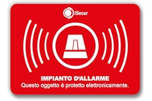 6 Pezzi Adesivo Allarme, iSecur, allarmato, 5x3,5cm, Allarme Ricordando, Adesivi Esterni per Le finestre, casa, Auto, Camion, Macchine Movimento Terra (Italiano) | hin_239