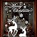 Produktbild MAYOGO Weihnachten Wandaufkleber Spiegel Weiß Rentier Schneeflocke Buchstaben Wand Stickers Fenster Glas Vitrine Elegant Applique