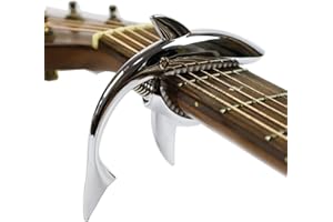 JUNLEGO Guitar Capo Zinc Alloy Guitar Capo Shark Capo for Acoustic & Electric Guitar, Looks Cool & Durable (Silvery)