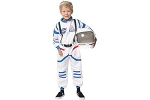 Spooktacular Creations Halloween Kind Unisex weiß Astronaut Kostüm, NASA Pilot Jumpsuit mit Helm