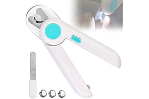 Nizirioo Cisaille à Ongles pour Chats - Cisaille à Ongles de sécurité avec lumière LED et Protection Anti-éclaboussures pour Chats et Chiens, Coupe-Ongles pour Chats, Coupe-Ongles Professionnels