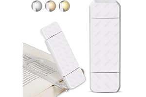 Unipampa Leselampe Buch Klemme, Buchlampe mit 5 LED, Klemmlampe 3 Farben und 5 Helligkeitsstufen, USB Wiederaufladbare Klemmleuchte, Faltbare Buchlampe, Buch Leselampe, für Nachtlesen ins Bett