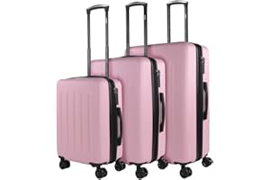SKPAT - Valigie ABS a 4 ruote - Set valigie da viaggio 3 pzs - Valigia grande, valigia media e valigia cabina - Set valigie da viaggio robuste e leggere con lucchetto 175100