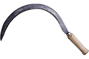 AGROHIT Handsichel Holzgriff Rundsiche Sichel lSensensichel Gebogen Sense 33 cm