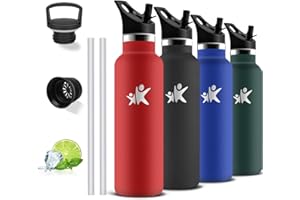 GRSTA Borraccia Termica, Borraccia 750 ml, Senza BPA, Borracia con Cannuccia, Senza Perdite, Bottiglia Termica, Acciaio Inossidabile 18/8, Borracce Termiche per Campeggio, Uffici, Viaggio, Palestra