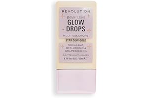 ‎REVOLUTION BEAUTY LONDON Makeup Revolution, Bright Light Glow Highlighter Drops, illuminierendes Finish, Golden Star Dew, 23ml