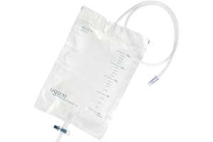 U GO Ugo 2L Night Bags (x10) - Urine Drainage Bags/Urinal Catheter Night Bags, T Tap or Lever Tap with Kink Free Connection (Ugo 11 - Single Use T Tap, Sterile)