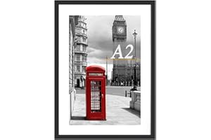 SCHOLAR TREE A2 Picture Frame 1Pack, A2 Black Picture Frames 42 x 59.4cm, A2 with Wall Mountable