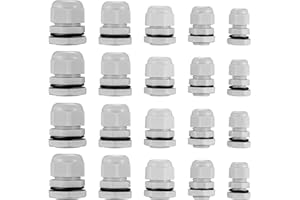 XKQYX 35 Pezzi Passacavo Impermeabile, Connettori Pressacavi Elettrici, Pressacavo Elettrico, Giunti Passacavi Regolabili per Cavi Giardino Illuminazion - PG7/PG9/PG11/PG13.5/PG16