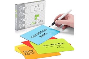 2DOBOARD Pense-bêtes Magnétiques Réinscriptibles 15 x 10 cm - Ensemble de 25 Aimants Mix (5 Jaune, 5 Vert, 5 Rouge, 5 Orange et 5 Bleu) - pour Tableau Magnétique.