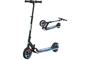 RCB Trottinette électrique Enfant 6-12 Ans, Moteur 150W - Max 16Km/h - Lumière Arc-en-Ciel - Pliable - Affichage LED - Vitesse et Hauteur Réglables, Cadeau pour Enfants et Adolescents
