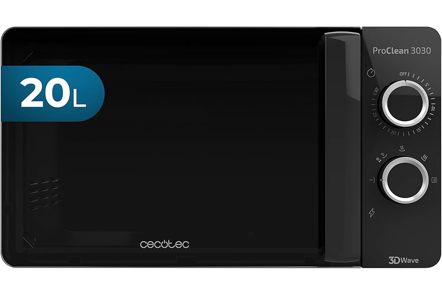 Cecotec ProClean 3030 Microwave, 20 Litre, 700 W, Ready2Clean Coating, 6 Working Levels, 30 min Timer, Defrost Mode, Black4.3 out of 5 stars30,698€51.00