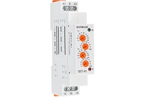 Baomain Asymmetric Cycler Time Relay, 16A SPDT, Repeat Cycle Time Relay for Room Ventilation,Cyclic Dehumidification TBT7-R1 (1-SPDT, 12-240VAC/DC)