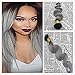 Moresoo Ombre Natural Black/Grey 20" 100% Brazilian Remy Hair Weft Body Wave 1 Bundle 100gram Two Tone Weaving Extensions