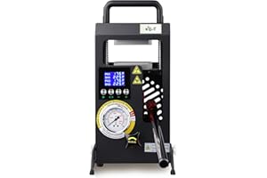 LTQ Vapor Rosin Presse – 2 Tonnen Hydraulische Kolophonium-Extraktionsmaschine mit Manometer, 9 × 8 cm Heizplatten mit Zwei unabhängigen Temperaturreglern