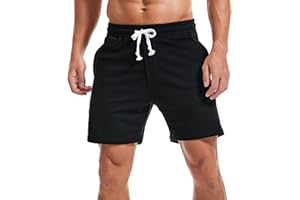 Amy Coulee Mens Sweat Shorts 5.5 Inch Workout Drawstring Cotton Casual Shorts with Pockets