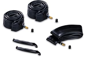 hauck Kinderwagen Schlauch Set 2x 16 Zoll & 1x 12 Zoll Durchmesser inkl. Reifenheber, Reifenschlauch Kompatibel mit Dreirad Buggy Runner, Runner 2 & Runner 3 (Pushchair Repair Kit 3W, Schwarz)