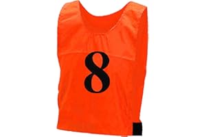 Minni Rossa 10x Soccer Bibs Jersey Reusable Sports Team Training Vests Football Volleyball Basketball Numbered Bibs Orange