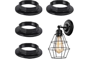QNENEAM 4 Pcs Lamp Shade Reducer Ring E14, Lamp Holder Twist Lock Socket Replacement Ring, E14 Light Socket for Small Screw Lampshades, Adapter Ring for Table Lamp Floor Lamp Ceiling Fan Light