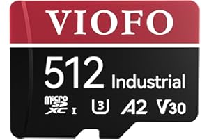 VIOFO 512GB Industrial Grade microSD Card, U3 A2 V30 High Speed Memory Card with Adapter, Support Ultra HD 4K Video Recording