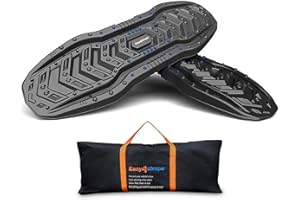 Easy4straps 2Pc 10t Big Traction Boards New upgrade Heavy Duty 4x4 Escape Recovery Track Tire Ladder Sand/Mud/Snow for Car AUV Emergency (Black)