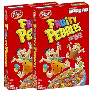 Post Fruity Pebbles Sweetened Rice Cereal, 311 g, 2 Pack