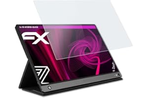 atFoliX Lámina Protectora de plástico Cristal compatible con Asus ZenScreen Touch MB16AMT Película Vidrio, 9H Hybrid-Glass FX Protector Pantalla Vidrio templado de plástico